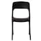 Fabulaxe Modern Plastic Outdoor Dining Chair with Open Curved Back, Black, PK 2 QI004227.BK.2 - alternate 4